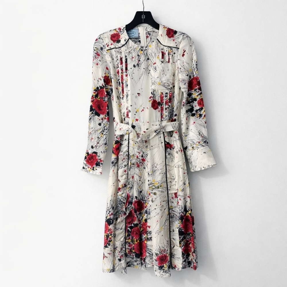 Prada Floral Printed Knee Length Dress